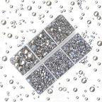 4000Pcs Mixed Size Hot Fix Round Crystals Gems Glass Stones Hotfix Flat Back Rhinestones (Black Diamond) - color: Black Diamond, size: 4000 Count (Pack of 1)