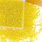 5100 Pcs Size 8/0 Glass Seed Beads, 3 mm Bright Yellow Small Mini Spacer Loose Pony Beads for Jewelry Making and DIY Crafts - color: Bright Yellow, size: Medium
