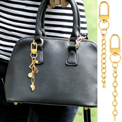 Hzopcw 20pcs Gold Keychain Making Kit, Key Ring Swivel Snap Hook Chains, Extender Keychain Bag Charm Kits for DIY Crafts Jewelry Making Handbag Purses- 4 Styles - color: Gold-20pcs-4 Styles