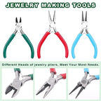 Keadic 950Pcs Jewelry Making Supplies Kit Includes Jewelry Wires, Eye Screw Pin, Jump Ring, Cord End, Lobster Clasps, Earring Hooks, Mini Jewelry Pliers for Earring Bracket Necklace Making