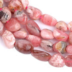 HAAMIIQII Natural Argentina Rhodochrosite Pebble Stone 5-8mm Small Irregular Freeform Tumbled Loose Gemstone Beads for Jewelry Making Strand 15 Inch (45-50pcs) - color: Argentina Rhodochrosite