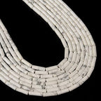29 Pcs 4x13mm Natural White Howlite Stone Bead Cylinder Column Tube Healing Friendship Mens Bracelets DIY Beads for Jewelry Making Keychain - color: White Howlite, size: 4x13mm