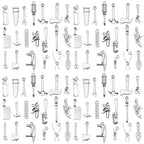 Youdiyla 80pcs Alloy Ancient Silvery Father's Day Series New Tool Set Pendant Jewelry Making DIY Keychain Earrings Pendant Various Design Charms for Jewelry Making Bracelets Necklace (SN899) - color: SN899