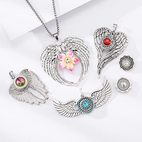 10PCs Mixed Style Rhinestones Snaps Jewelry Charms Buttons 18/20mm for Interchangeable Snaps Jewelry Making Women DIY Button Bracelets Necklaces Rings Brooch Accessories(Pink) - color: Pink