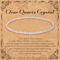 BONNY BOXX Natural Genuine Gemstone Faceted Round Beads Bracelets, 3mm Adjustable Stretchy Tiny Faceted Black Tourmaline Bracelet, Healing Crystal Reiki Chakra Dainty Jewelry Fashion Gifts - color: Clear Quartz Crystal