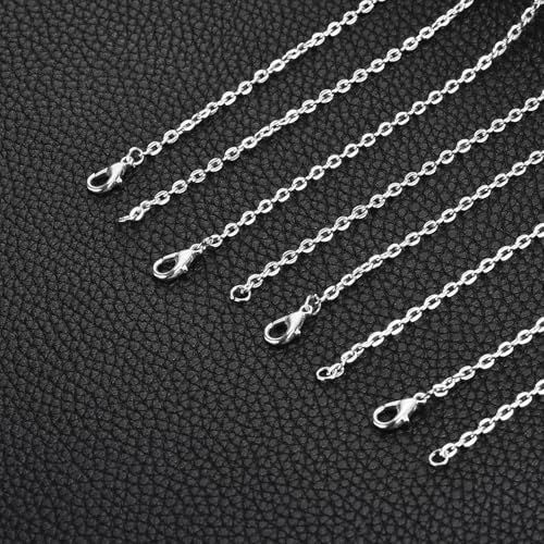 HARFINGTON 20 Pack 18 Inch Necklace Chains Bulk 2mm Gold and Silver Plated Cable Chains with Lobster Clasps for Jewelry Making - color: Gold and Silver, size: 18 Inch x 2mm