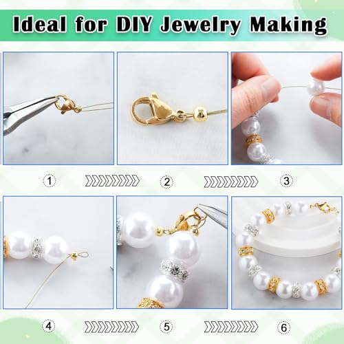 120Pcs 10mm Stainless Steel Lobster Clasps Gold Plated Lobster Claw Clasps Fasteners Hooks for DIY Necklace Bracelet Jewelry Making - color: Gold plated, size: 10mm