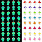 Augshy Mushroom Charms, 64 Pcs Mushroom Resin Charm Beads Ornament Glow in The Dark Pendant for DIY Bracelet Necklace Jewelry Making - style: Mushroom Style