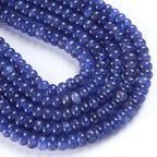 76pcs 5x8mm Natural Blue Purple Jade Stone Rondelle Spacer Loose Beads Abacus Disk Stone Round Loose Gemstone Beads for Jewelry Making DIY Bracelet Necklace - color: Blue Purple Jade Stone