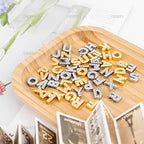 AUEAR, 52 Pack Silver Gold A-Z 8mm Full Rhinestone Slide Charms Crystal Alphabet Letter Alloy for Bracelets Necklace Wristbands DIY Jewelry Making - color: Silver & Gold, size: 52 Pack