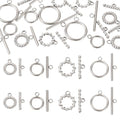 12 Sets OT Toggle Clasps Stainless Steel Toggle Jewelry Clasps T-Bar Closure Clasp Fastener IQ End Connectors for DIY Necklace Bracelet Jewelry Making - color: Stainless Steel-OT Clasp