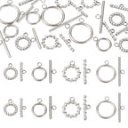 12 Sets OT Toggle Clasps Stainless Steel Toggle Jewelry Clasps T-Bar Closure Clasp Fastener IQ End Connectors for DIY Necklace Bracelet Jewelry Making - color: Stainless Steel-OT Clasp