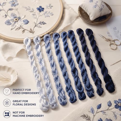 Natural 100% Silk Thread, Handmade Embroidery Thread Silk Floss 8 Colors 110m Each (69) - color: 69