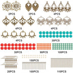 SUNNYCLUE 1 Box DIY Make 10 Pairs Bohemian Chandelier Earrings Making Kit Including Chandelier Links Turquoise Beads Earring Findings for Women Beginners DIY Earring Jewelry Making Crafts - color: Chandelier Bohemian Style F