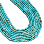 30 Pcs 4x13mm Turquoise Blue Sea Sediment Imperial Jasper Round Tube Beads for Jewelry Making Bracelets DIY Crafts - color: Turquoise Blue Sea Sediment Jasper, size: 4x13mm