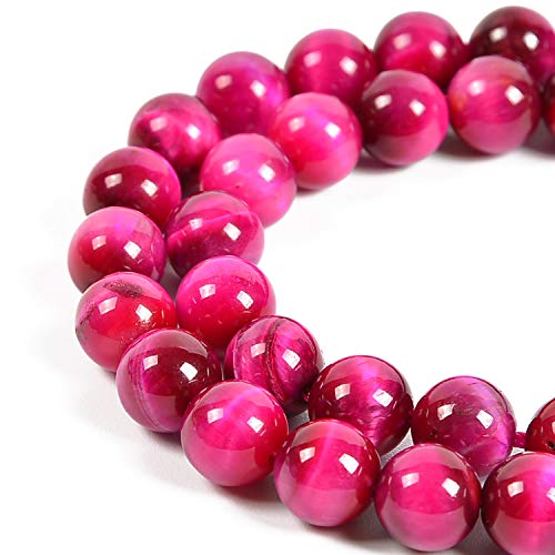 45pcs 8mm Natural Magenta Tiger's Eye Gemstone Round Spacer Loose Stone Beads for Jewelry Making 15.5" 1 Strand (Magenta Tiger's Eye, 8mm 45Beads) - color: Magenta Tiger's Eye, size: 8mm 45Beads