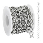 UMAOKANG 6.6 Feet Jewelry Chain for Jewelry Making Stainless Steel Chains Bulk for Men and Women Necklace DIY Jewelry Making Chain Roll - color: Cable (Steel)