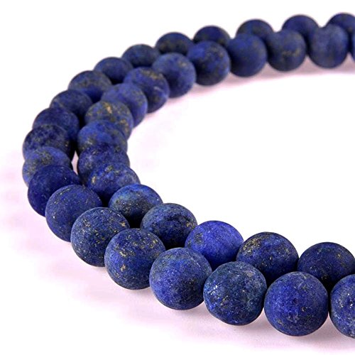 Natural Gemstone Loose Beads Matte Approxi 15.5 inch DIY Bracelet Necklace for Jewelry Making (6mm, Matte Lapis Lazuli) - color: Matte Lapis, size: 6mm