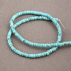 150PCs Natural Blue Turquoise Spacer Beads, Loose Semi Precious Flat Round Gemstone Heishi Disc Stone Beads for Beading Jewelry Making 4mm*2mm 38cm - color: Blue Turquoise, size: 4MM*2MM