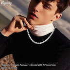Titanium Necklace for Men Women - Magnetic Necklace Stainless Steel Ultra Strength Magnets - with Adjustable Sizing Tool and Present Box - color: Silver