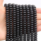 BONNY BOXX 1 Strand Natural 5 * 8mm Black Obsidian Rondelle Beads, Natural Abacus Disk Stone Beads Loose Spacer Gemstone for DIY Bracelet Necklace Jewelry Making - color: Black Obsidian, size: 5*8mm