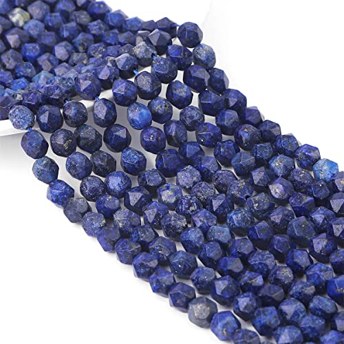 BEADIA Faceted Natural Lapis Lazuli Stone Round Beads 8mm 36cm/Strand for Jewelry Making - color: Lapis Lazuli, size: 8mm