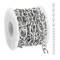 UMAOKANG 2 Meters Stainless Steel Jewelry Chains Bulk Rolo Chains Bulk for Men and Women Jewelry DIY Jewelry Making Chain - color: Rolo (Steel)