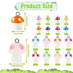 Augshy Mushroom Charms, 64 Pcs Mushroom Resin Charm Beads Ornament Glow in The Dark Pendant for DIY Bracelet Necklace Jewelry Making - style: Mushroom Style