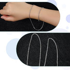 10 PCS Necklace Chains, Stainless Steel Cable Chain Necklace Silver Plated Bulk Necklaces Extender for Jewelry Making DIY Supplies, 17.7 Inches (10)