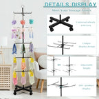 Flenpptly Retail Display Stand Rotating Display Rack 5 Tier Spinning Display Stand for Craft Shows, Jewelry, Keychain, Earring Adjustable Height Retail Display Racks (5-Tier Black) - color: 5-Tier Black