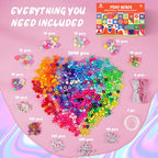 Dowsabel 6 Boxes 120 Colors Pony Beads Bracelet Making Kit, Beads for Jeweley Making with Letter Beads Kandi Beads, DIY Arts and Crafts Birthday Gifts - style: Rainbow