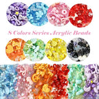 600-650PCS Acrylic Beads for Bracelets Making, 8 Mixed Colors Cute Flower Bow Butterfly Bear Beads Bracelets Charms Necklaces Keychains DIY Crafts