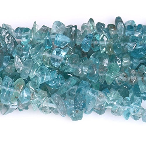 HAAMIIQII 4-6mm Natural Apatite Chip Beads Irregular Chip Stones Loose Gemstone Beads for Jewelry Making Strand 30 Inch - color: Apatite