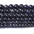 Natural Blue Stars Shine Stones Gemstone Round Crystal Energy Jade Beads Stone Beads for Jewelry Making DIY Bracelet Necklace Jewelry Making 1 Strand 15.5inch 31PCS 12MM - color: Blue stars shine stone, size: 12MM