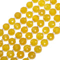 8×5mm Yellow Agate Natural Stone Beads for Jewelry Making About 35-40pcs 1 Strand 15" Drilled Flat Faceted Cabochon Gemstone Beads for Bracelets Necklace DIY Crafts - color: Yellow Agate