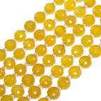 8×5mm Yellow Agate Natural Stone Beads for Jewelry Making About 35-40pcs 1 Strand 15" Drilled Flat Faceted Cabochon Gemstone Beads for Bracelets Necklace DIY Crafts - color: Yellow Agate