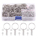 Swpeet 360Pcs 6/5" 30mm Sliver Key Chain Rings Kit, Including 120Pcs Keychain Rings with Chain and 120Pcs Jump Ring with 120Pcs Screw Eye Pins Bulk for Jewelry Findings Making (Sliver) - color: Sliver, size: 30mm