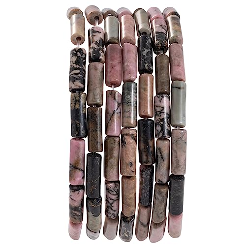 Natural Rhodochrosite Cylinder Tube Beads 4x13mm 38cm/str Loose Semi Gemstone Stone Beads for Making Bracelets Necklace Earrings - color: Rhodochrosite, size: 4x13mm Cylinder
