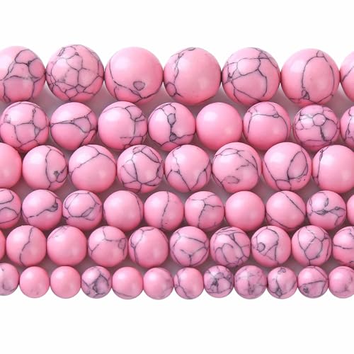 4MM 86PCS Pink Turquoise Spacer Loose Beads for Jewelry Making DIY Bracelet Necklace - color: Pink Turquoise, size: 4mm