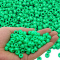 1000Pcs Green Pony Beads for Bracelet, Necklace, Jewelry Making, DIY Crafts, 6x9mm, Plastic, Round - color: Green