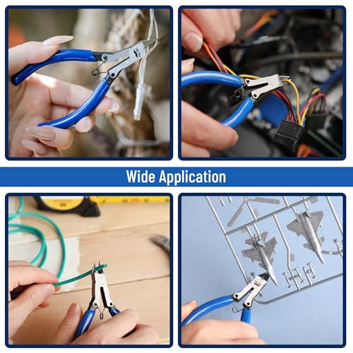 Mr. Pen 5 Inch 5 Pack Wire Cutters - Diagonal, Flush, Side, Nippers, Cutting Pliers - color: Blue, size: 5 inch, 5 Pack