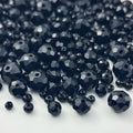 600pcs Crystal Glass Beads 3mm 4mm 6mm 8mm 10mm Rondelle Faceted Crystal Beads Spacer Beads for Necklace Bracelet Earrings DIY Jewelry Crafts Making Supplies(Black) - color: Black