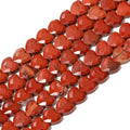 22pcs Faceted Heart Stone Beads Natural Redstone Bead 8mm Crystals and Healing Stones for Jewelry Making Supplies,Friendship Bracelet Kit,Love Gifts - color: Redstone