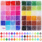 XSEINO 3760 Pieces 6mm Crystal Beads for Jewelry Making, 47 Colors Crystal Acrylic Beads for Bracelets Jewelry Making and DIY Crafts - color: Crystal