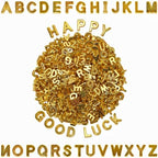 Looconi 400pcs Gold Letter Beads Pendant,A-Z,3D Loose Beads,Plastic Initial Charms for Jewelry Making,Key Chains,Crafts - color: PendantGold