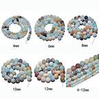 AD Beads Beautiful Natural Matte Gemstone Round Spacer Loose Beads 4-12mm (4mm, 02 Matte Cloud Crystal Quartz) - color: 02 Matte Cloud Crystal Quartz, size: 4mm