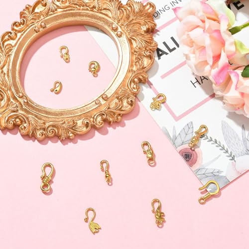 Gelirda 11Pcs Mixed Styles S Hook Ring Toggle Clasps Stainless Steel End Clasps Connectors for Jewelry Making Bracelet Necklace