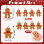 Augshy 64 Pcs Gingerbread Man Charms, Christmas Gingerbread Resin Charm Beads Gingerbread Man Figurines Christmas Pendant Ornament for DIY Crafts Bracelet Necklace Jewelry Making Decorations - style: Gingerbread Man Style