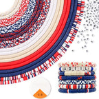 ADIIL 7200pcs Clay Beads Bracelet Making Kit, 6mm Polymer Heishi Beads for Jewelry Making, Friendship Bracelet Kit Birthday Gift for Adults Red Blue White - color: Red Blue White