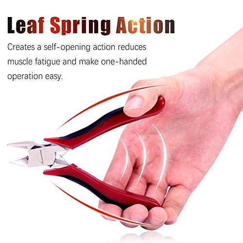 SPEEDWOX Diagonal Cutting Pliers Side Nippers 4 Inches Micro Wire Cutters Precision Plastic Nippers with Spring Mini Side Cutting Angled Head Fine Plier Professional Jewelry Making Tool - style: Triangular Head Diagonal Pliers